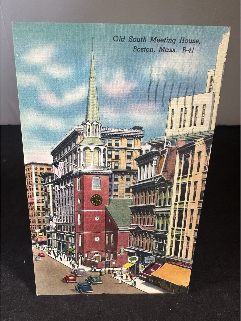 1950 Old South Meeting House Boston MA Postcard 1¢ Washington Stamp Used